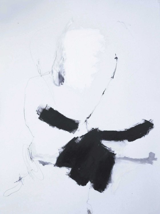 In order to establish facts and reach new conclusions / 2, ABSTRACT LARGE,BLACK AND WHITE,70X100CM-27.5X39.3 INCH
