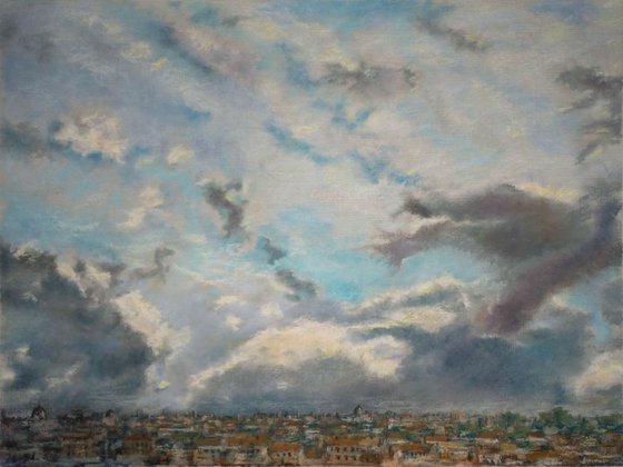 The sky over Rome - view from the hill Esquilino