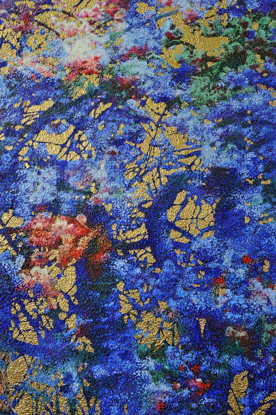 Cobalt & Gold cherry blossom