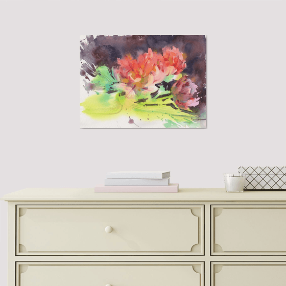 Flowers painting watercolor