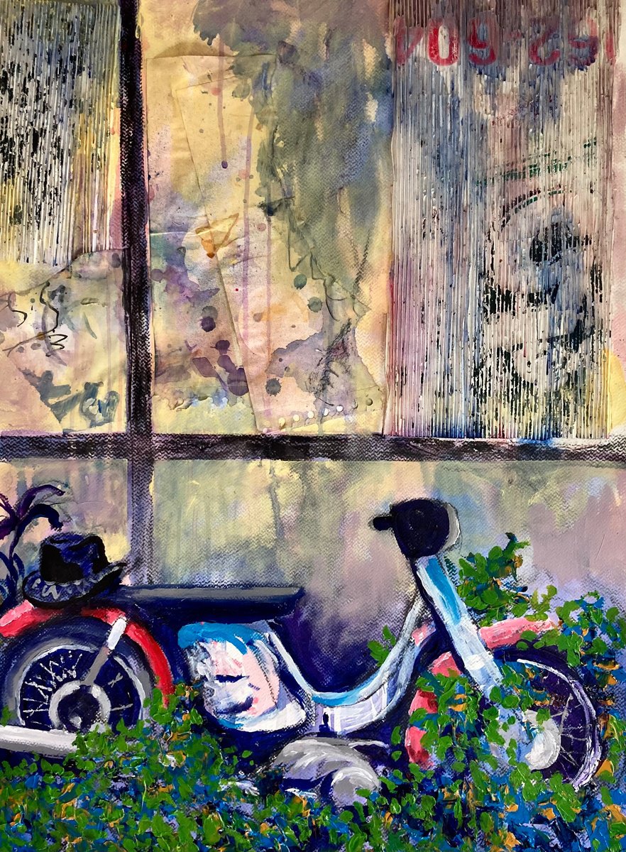 Impressionistic Still Life Acrylic Painting By John Cottee, 22 X 30, Leave Your Hat On, Original Artwork