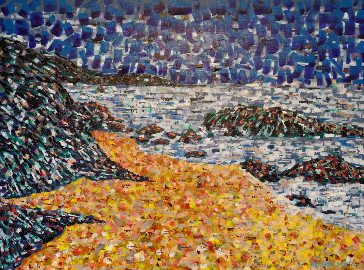  Beach At Downderry, Cornwall By Phil Smith, 40 X 30, Artwork For Sale On Artfinder