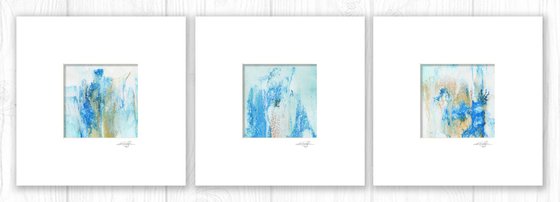 Abstract Secrets Collection 10 - 3 Abstract Paintings in mats by Kathy Morton Stanion