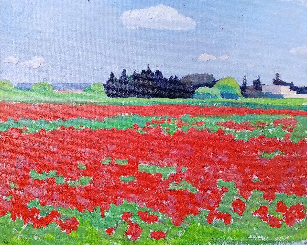Poppy Field By Vasyl Koval, 12 X 9, Artwork For Sale On Artfinder