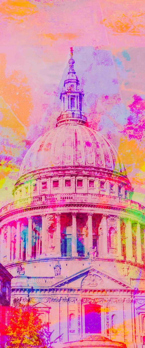 St Paul's (Pink)- London Art by Deborah Pendell