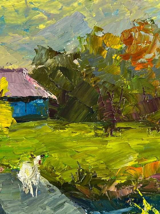 A Village among the Autumn Forest