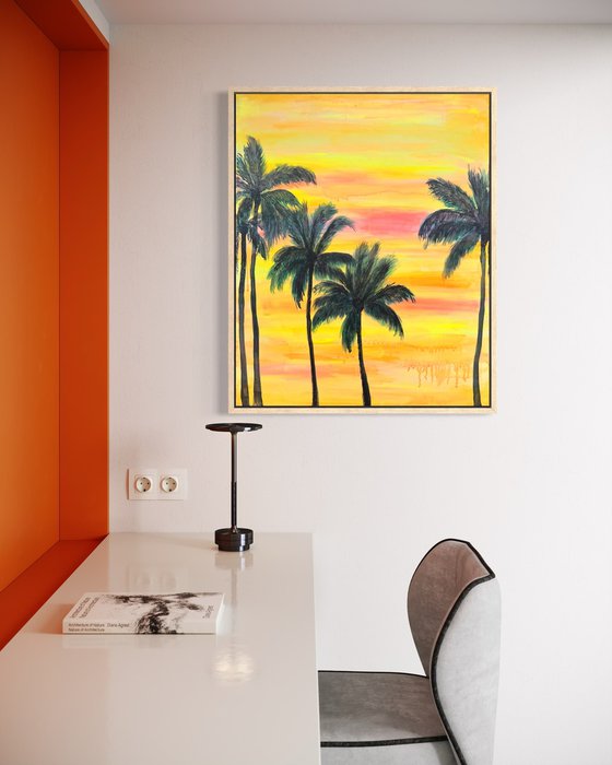 ‘Palms In The Sunset Glow’