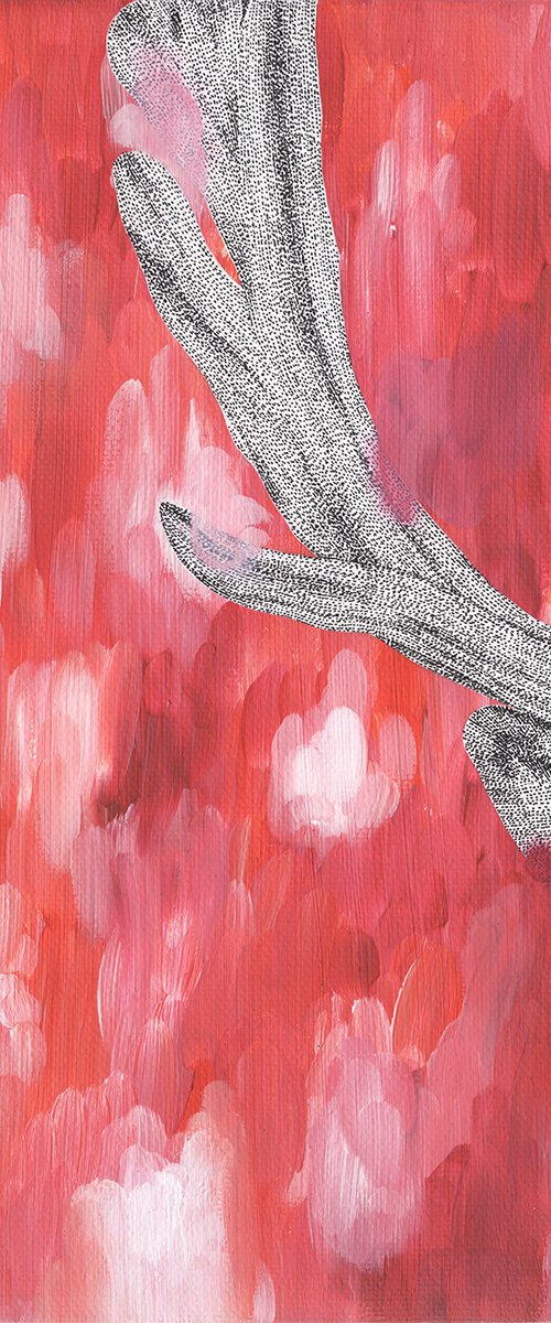 "Peekaboo" Fallow Deer Painting on Canvas by Kelsey Emblow