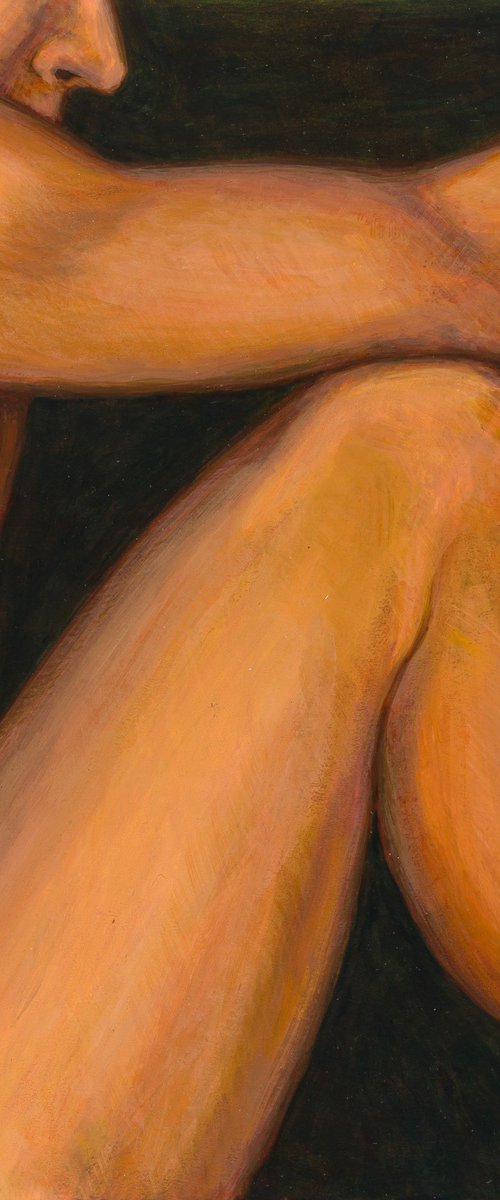 Naked man sitting by Fabienne Monestier