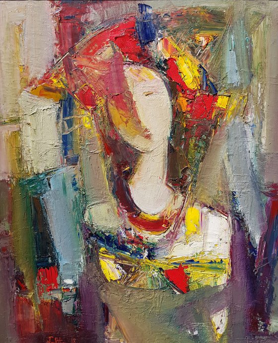 Girl portrait(50x60cm, oil painting, ready to hang)