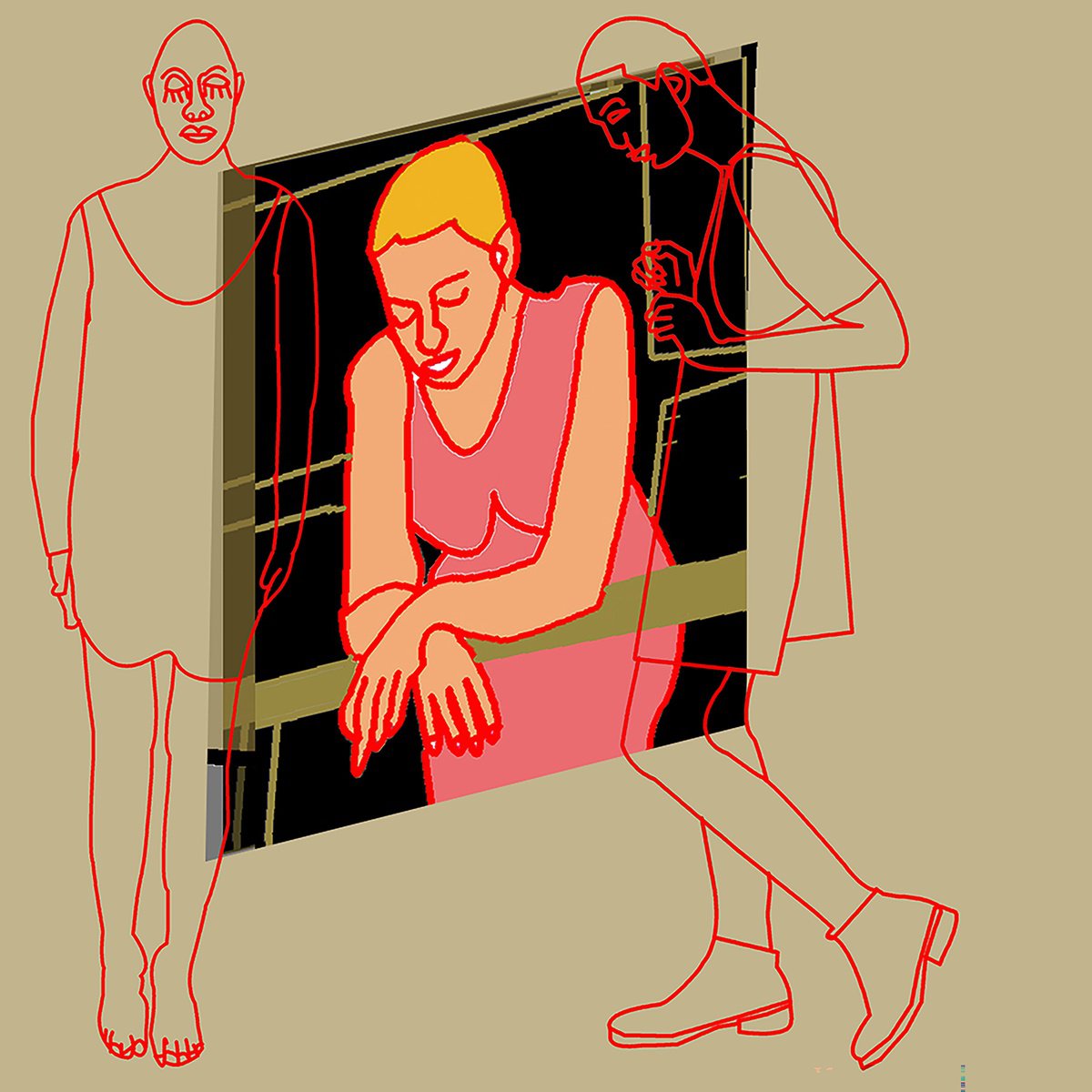 Urban And Pop Portrait Print By Artworks By Rina Mualem, 10 X 10, Grip Point, Original Artwork