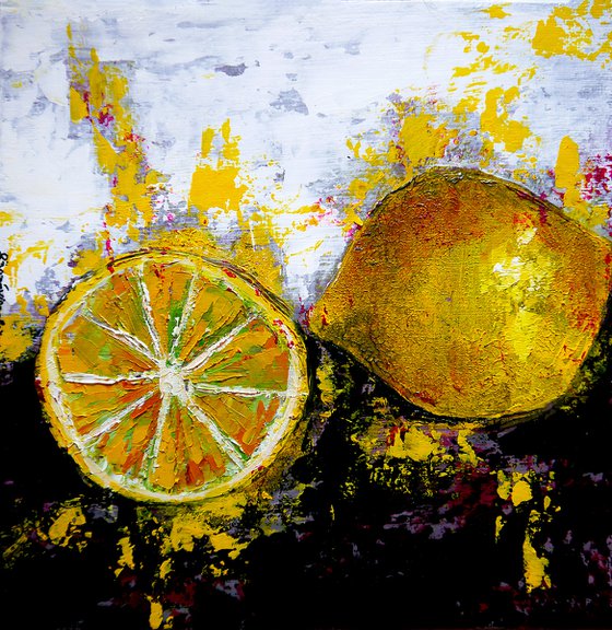 Lemon Starwars  FRAMED - Still life - READY TO HANG Food Original