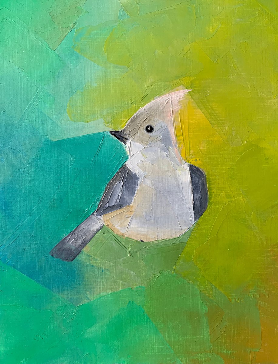 Bird in abstract world of nature #10 by Olha Gitman