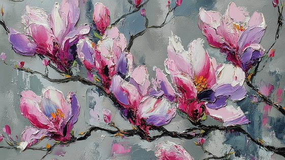 Magnolias on Gray