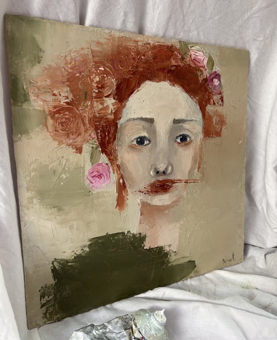 Wild roses female portrait