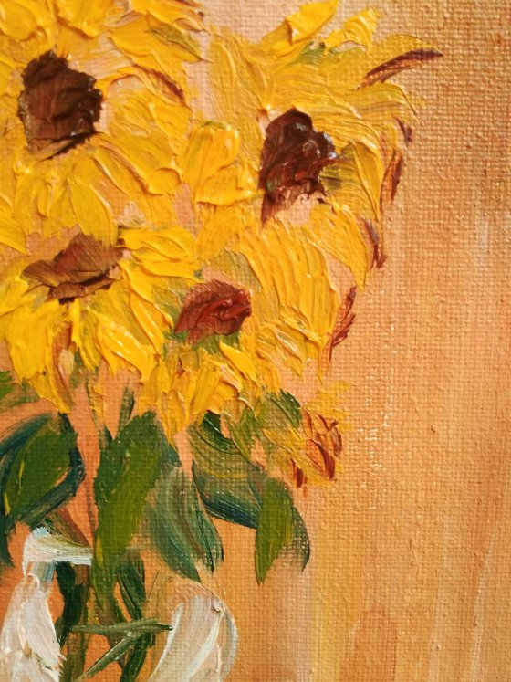 Sunflowers. still life in the vase