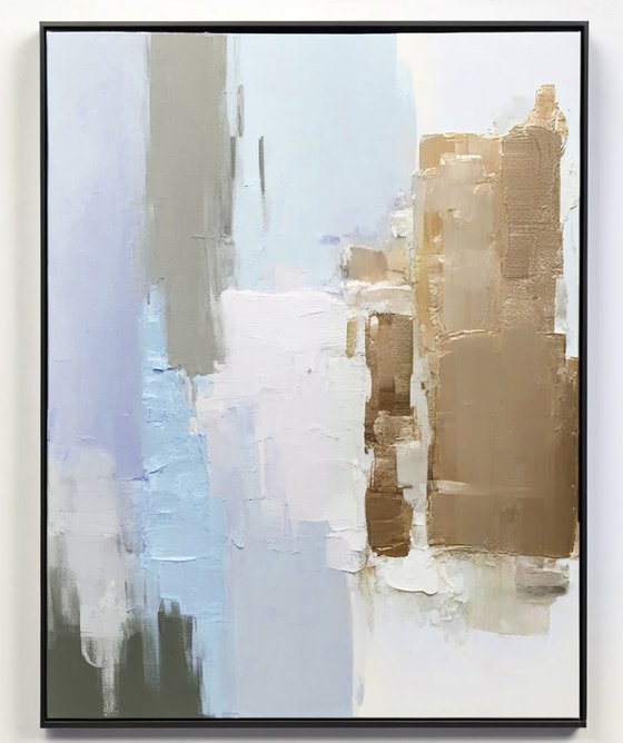 Light Blue and Gold Abstract