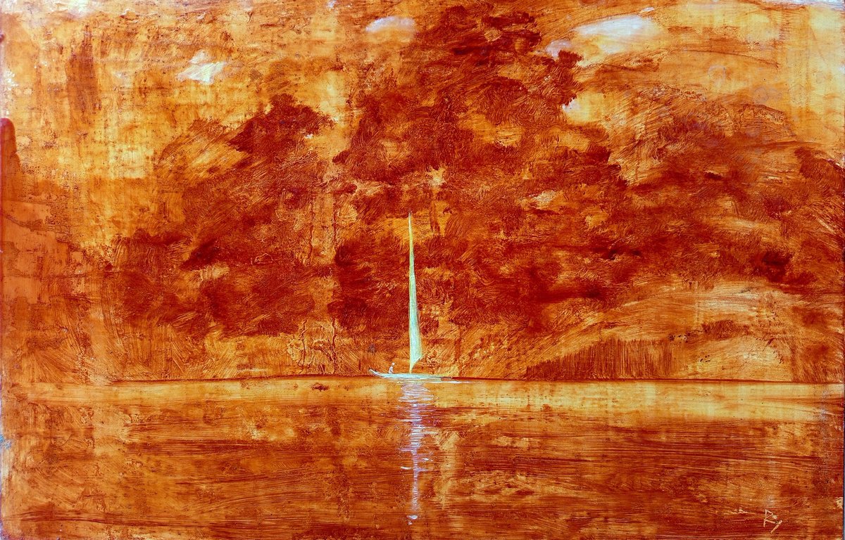 Illustrative Landscape Oil Painting By Serhiy Roy, 20 X 13", Symbol Of Autumn., Original Artwork