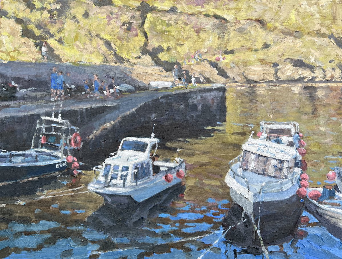 Boscastle, high tide by Louise Gillard