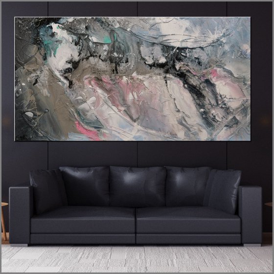 Romantic Interlude 190cm x 100cm Textured Abstract Painting