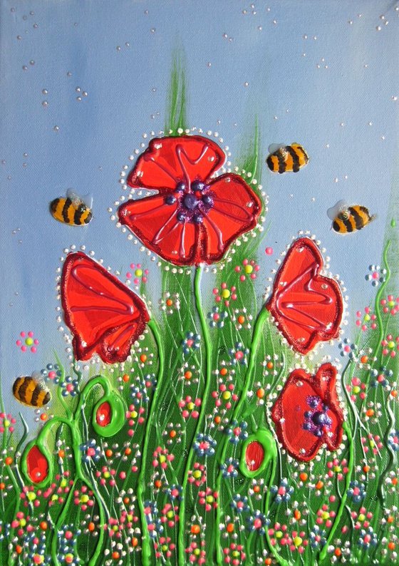 Poppies and Bees