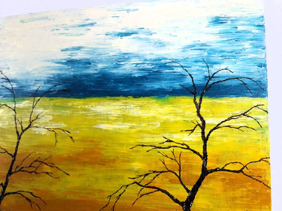 Trees near the field