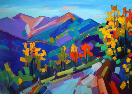 Autumn landscape (50x70cm, oil painting, ready to hang)