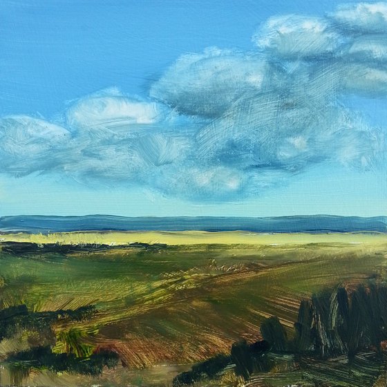 Clouds - landscape #11 - oil on MDF panel