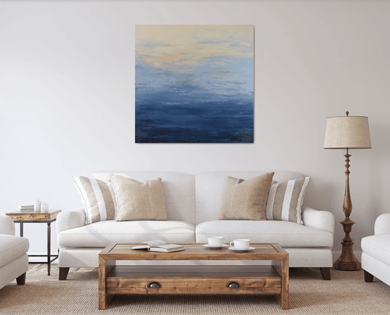 Moody Blue - Modern Abstract Expressionist Seascape