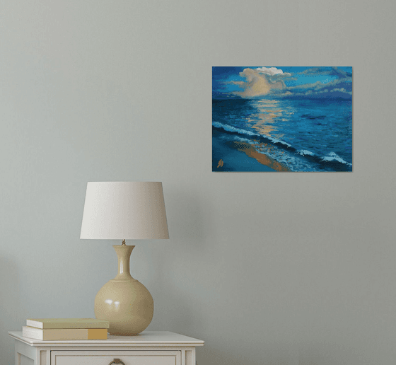 Evening Sea... /  ORIGINAL OIL PAINTING