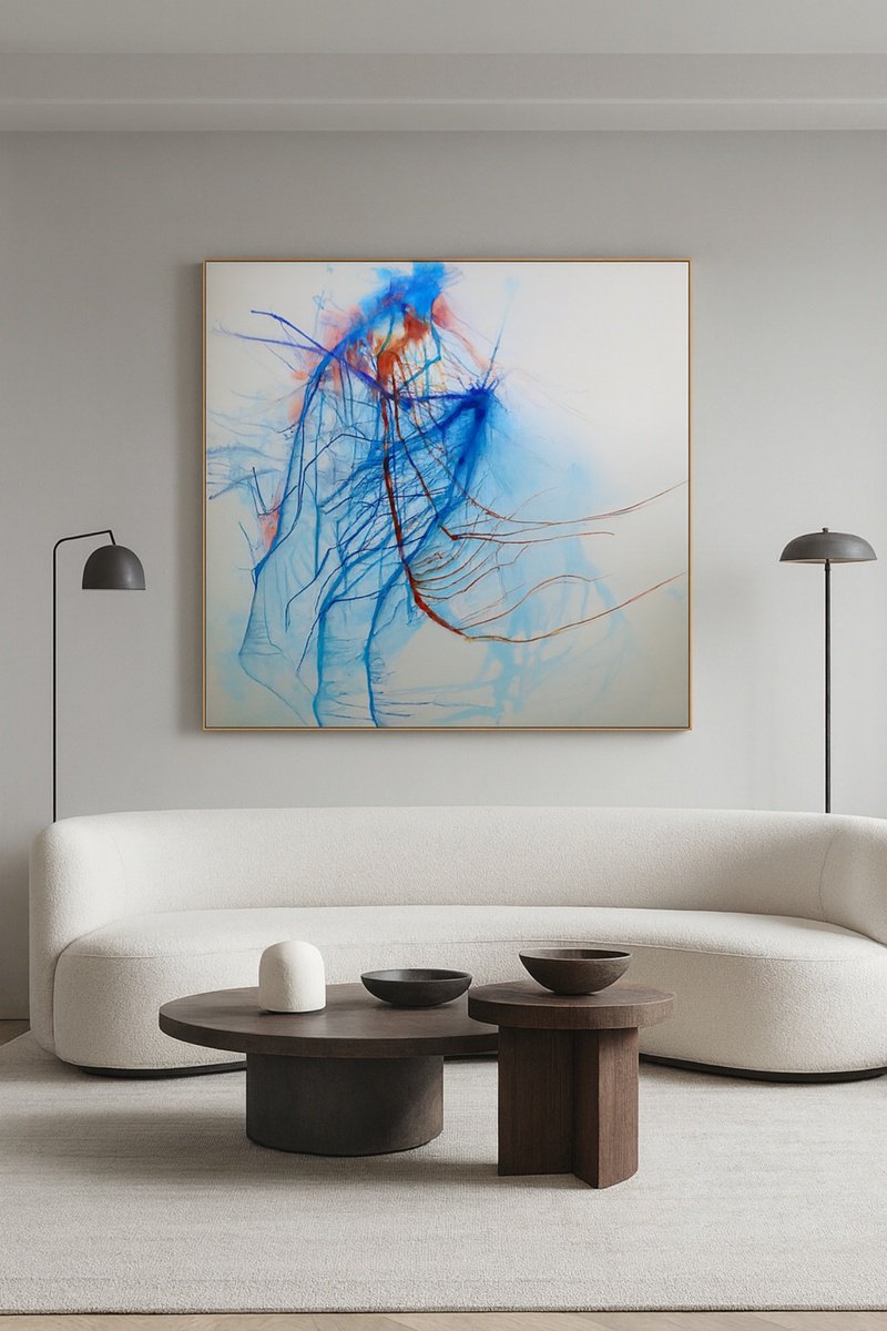 Abstract Painting By Roberta Cervelli, 31 X 31", Synapses I, Original Artwork