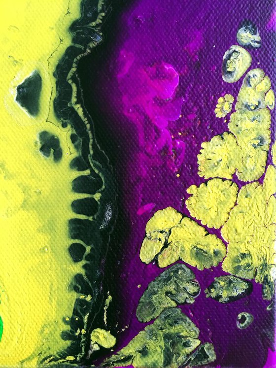 "Purple Pleasure" - FREE USA SHIPPING - Original Abstract PMS Fluid Acrylic Painting, 12 x 12 inches