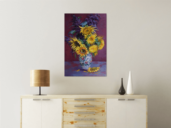 "Bouquet with sunflowers"