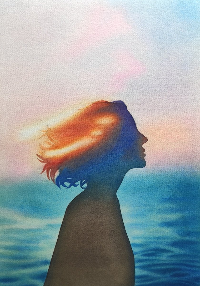 Surrealistic Watercolour , Where Light Begins By Zhanna Utkina, 12 X 17, Artwork For Sale On Artfinder