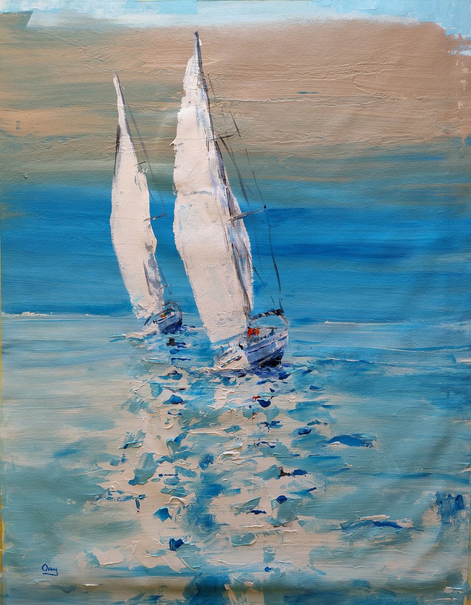sailboats by Oscar Alvarez Pardo
