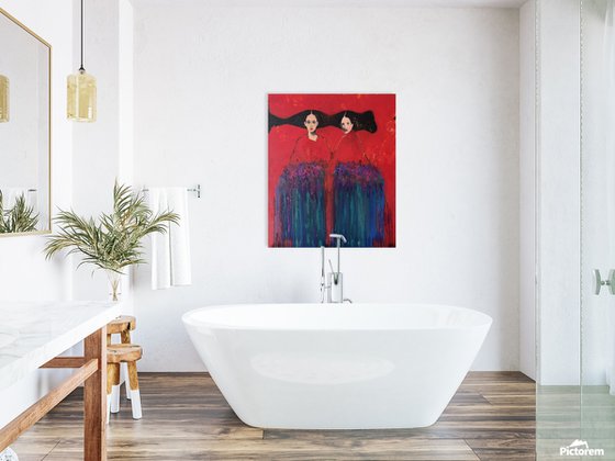 Sisters with Flowers