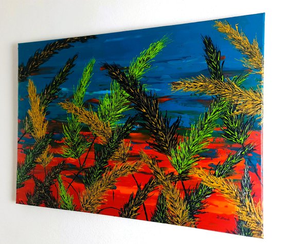 Grass And Turquoise Sky