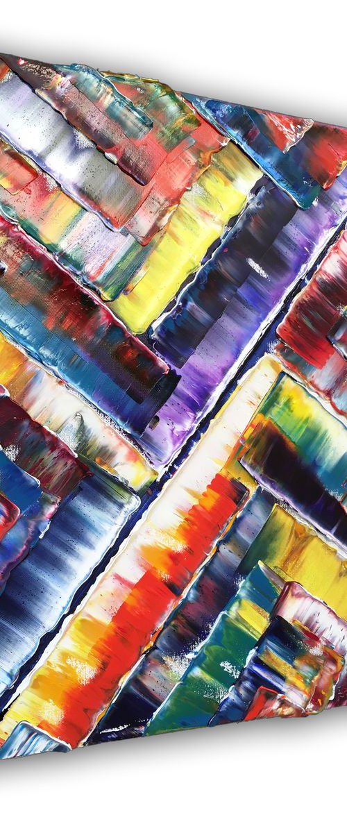 "Transformation" - FREE Shipping to the USA - Original Highly Textured PMS Abstract Oil Painting On Canvas - 18" x 24" by Preston M. Smith (PMS)