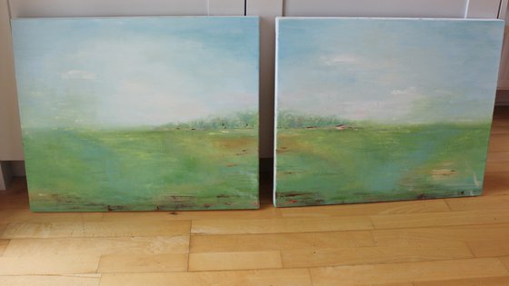 Summer Landscape Diptych