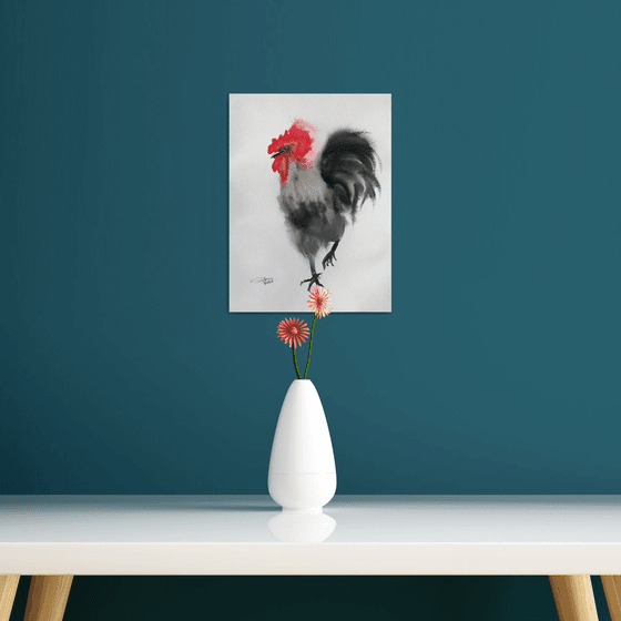 Rooster II - Pet portrait /  ORIGINAL PAINTING