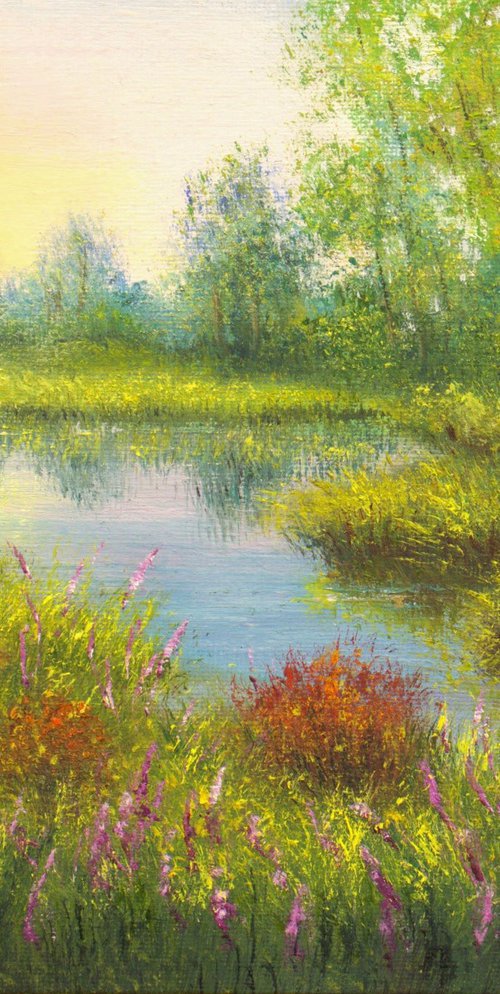 Sunset at the lake by Ludmilla Ukrow