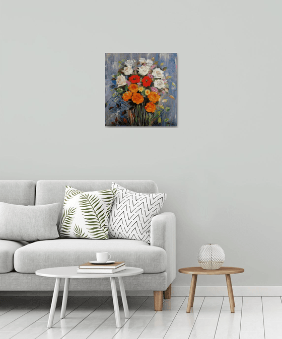 Bouquet - flowers - original painting