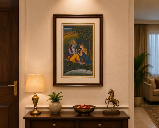 Radha Krishna Beneath the Mango Tree