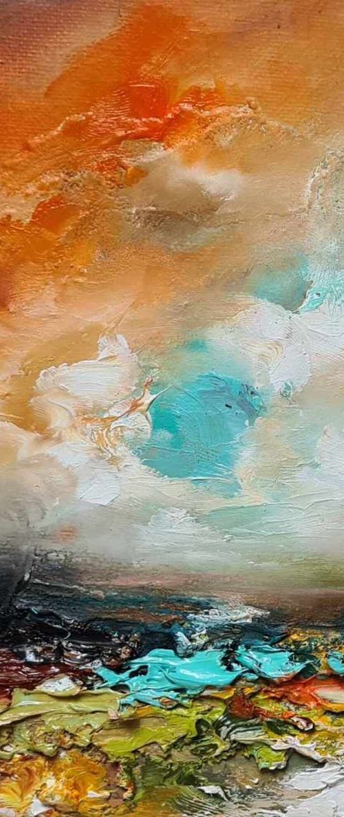 Orange and turquoise mix by Anna Schofield