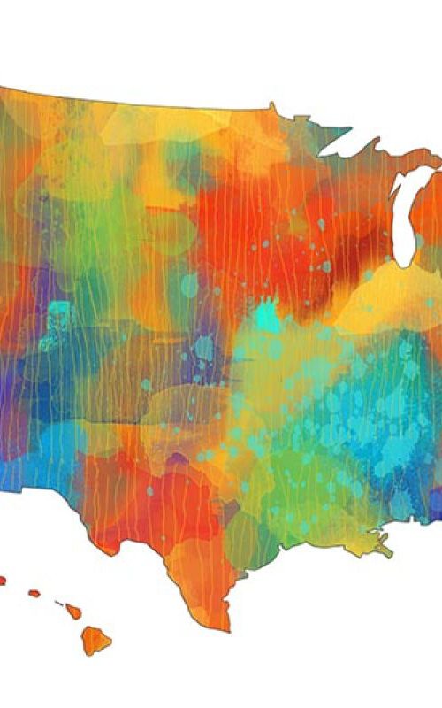 USA Map 2 by Marlene Watson