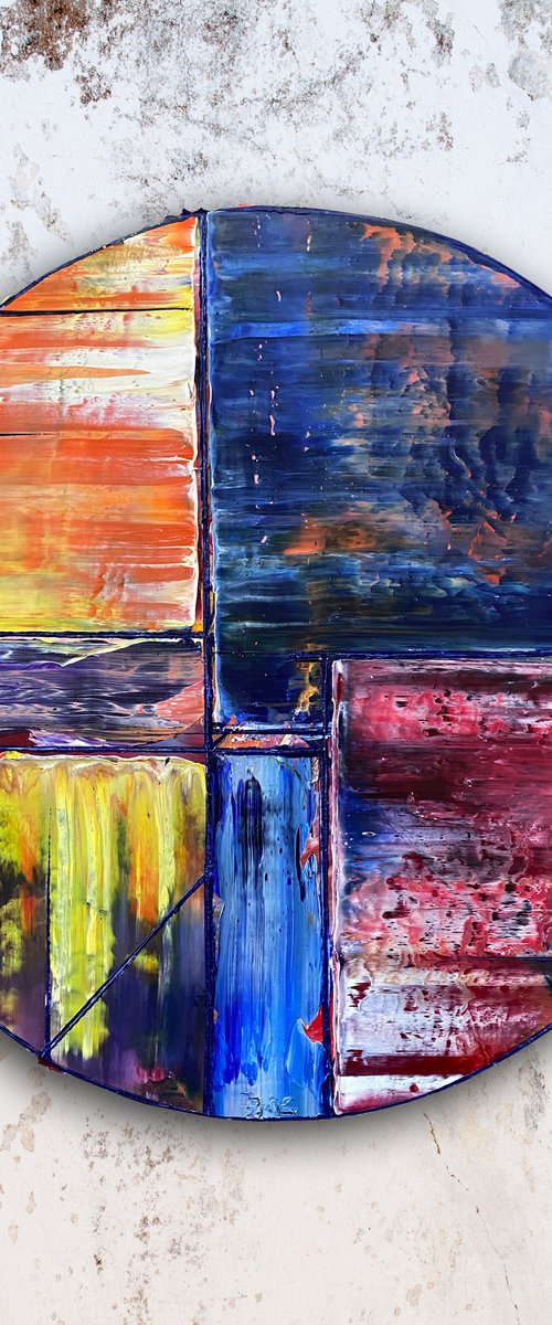"Solstice" - Original PMS Oil Painting On Wood, Tondo - 18 x 18 inches by Preston M. Smith (PMS)