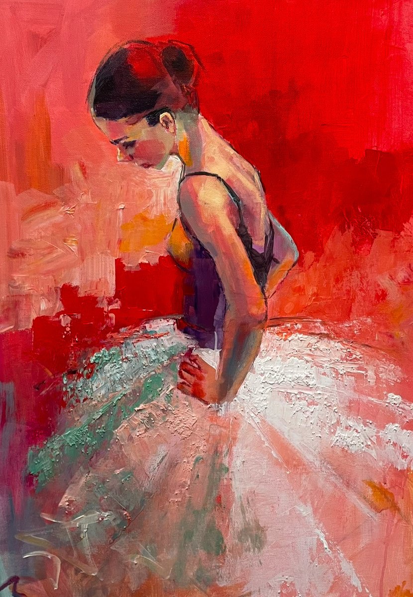 Impressionistic Portrait Acrylic Painting By Faiqa Uppal, 24 X 31, Tutu Tales, Original Artwork