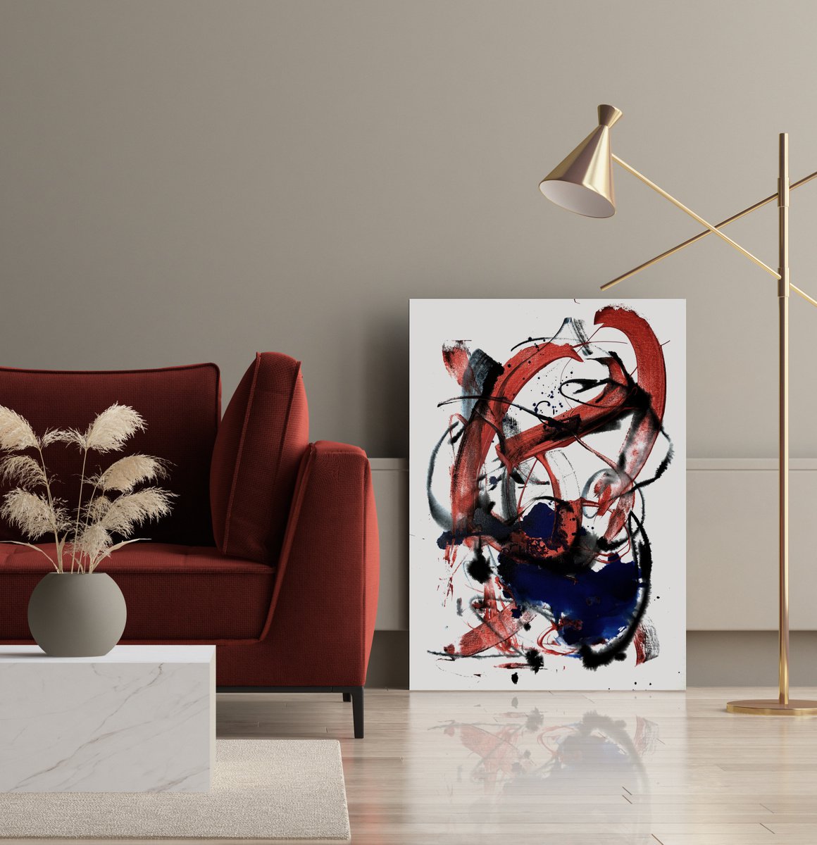 50x70 cm - Abstract painting. abstract expressionism. Abstract art 90. Abstraction. Colorf... by Makarova Abstract Art