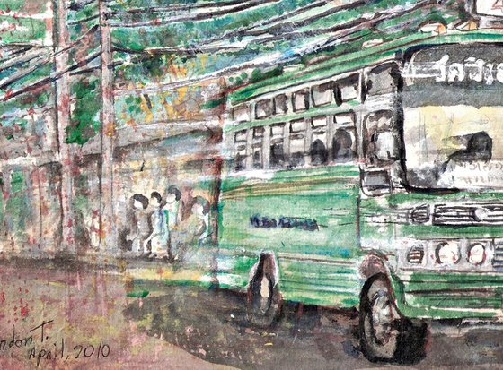 Green Bus, mini bus in Bangkok