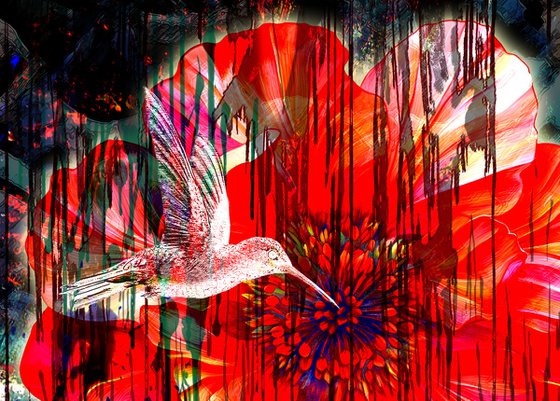 Flower and Colibri